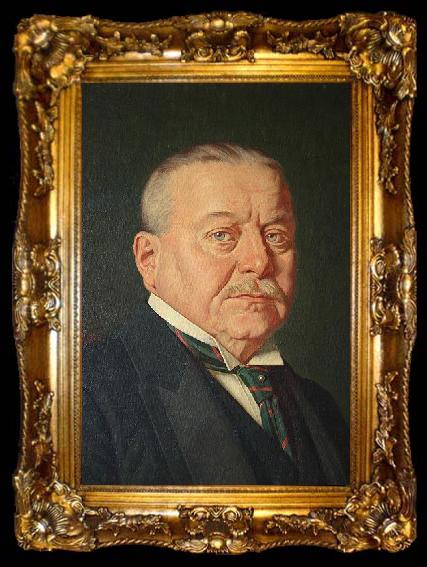 framed  unknow artist Oil painting portrait of Emil Belzer. The picture is being hosted by the Staatsarchiv Sigmaringen., ta009-2